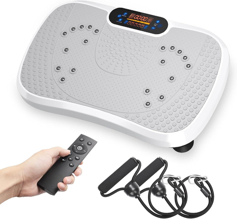 Dripex Vibration Plate Exercise Machine, Whole Body Workout Fitness Vibration Plate, Vibration Power Plate with Resistance Bands,Slim Vibration Platform for Home Training & Shaping,99 Levels