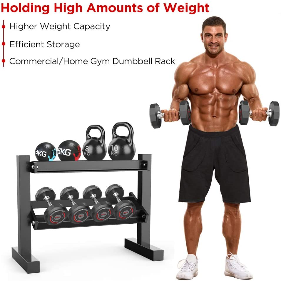 Dripex 2 Tier Heavy Duty Dumbbell Rack Storage Stand