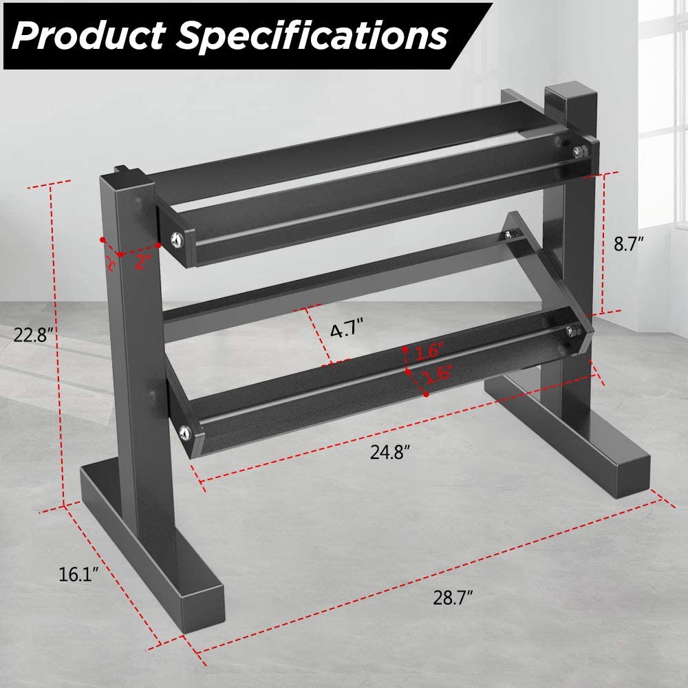 Dripex 2 Tier Heavy Duty Dumbbell Rack Storage Stand