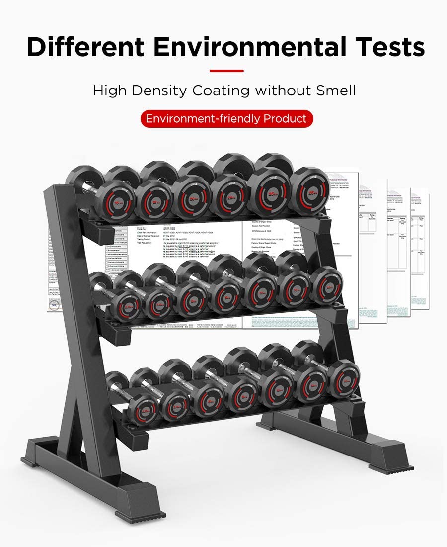 Dripex 3 Tier Heavy Duty Dumbbell Rack for Home Gym Weight Rack Dumbbe
