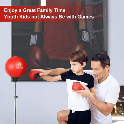 Punching Bag with Stand Freestanding Boxing Bag, Dprodo Adjustable Speed Reflex Training Bag for Adults Kids Plus Boxing Gloves, Workout Punch Set for Home Gym