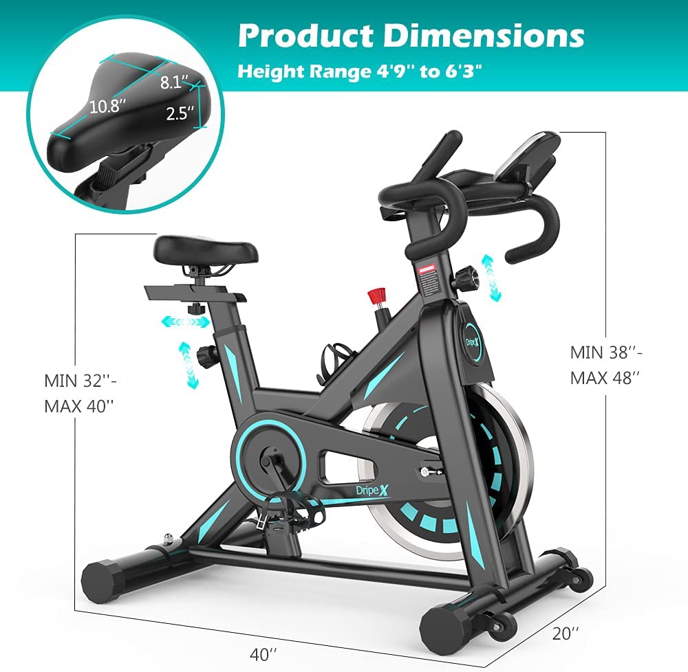 Dripex Magnetic Resistance Exercise Bike for Home Gym Training (2021 New Version)