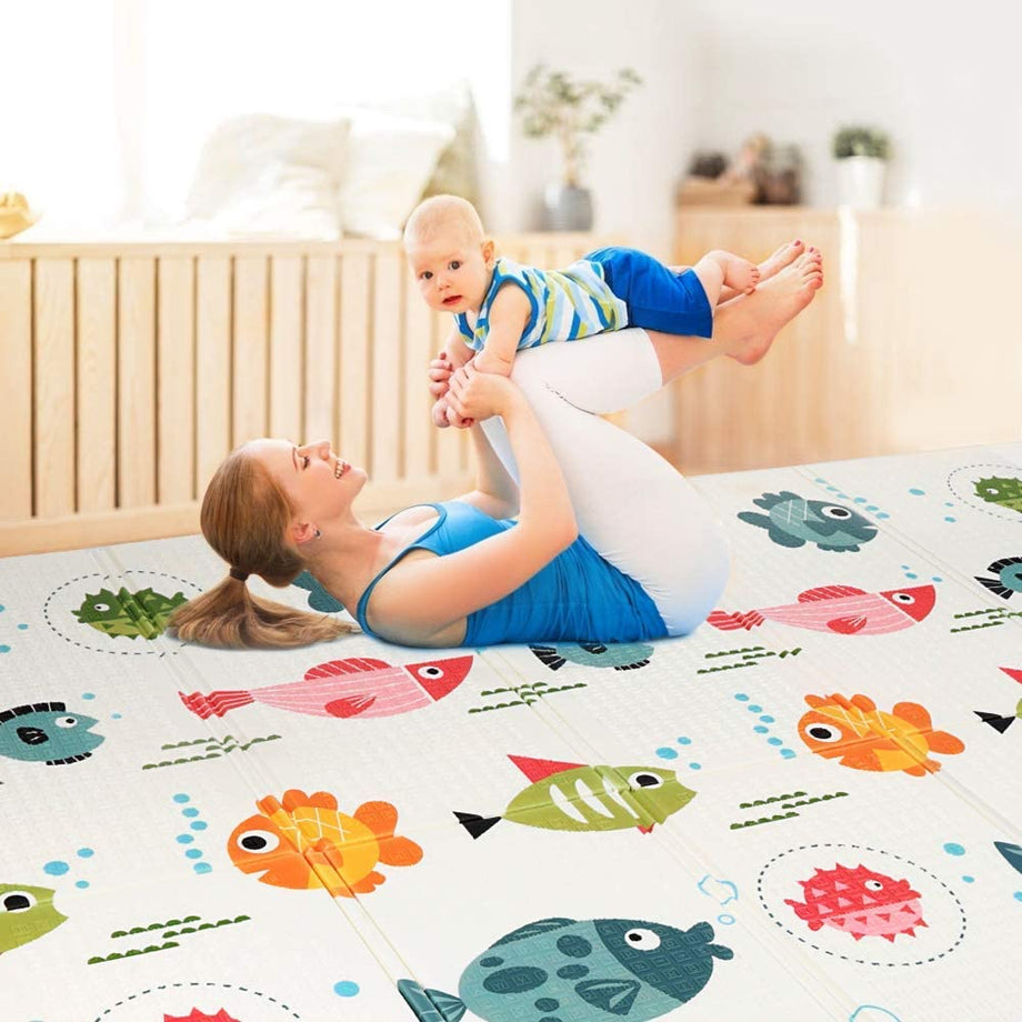 Dripex Baby Play Mat, Baby Crawling Mat Portable Waterproof Non Toxic Soft Foam