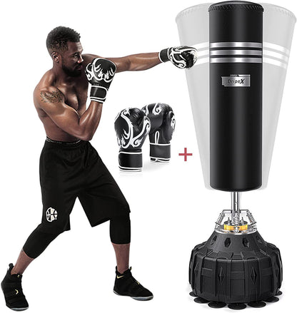 Dripex 70 Inch Upgrade Free Standing Punch Bag with ABS Base and 18 Suction Cups, Heavy Punching Bag for Boxing training