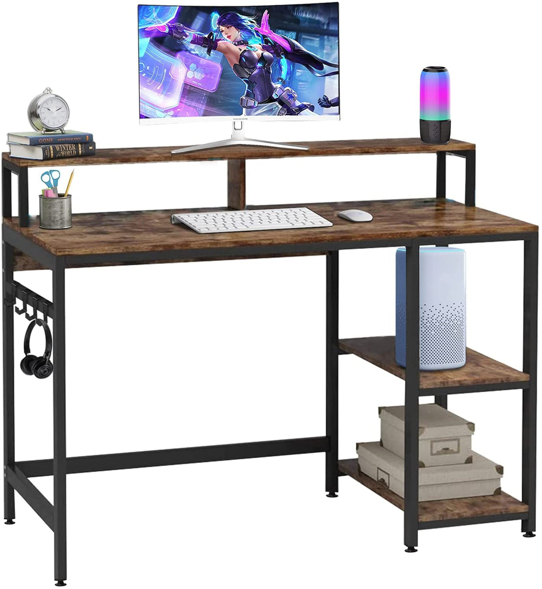Dripex Computer Desk with Storage Shelves Monitor Stand DripexUK