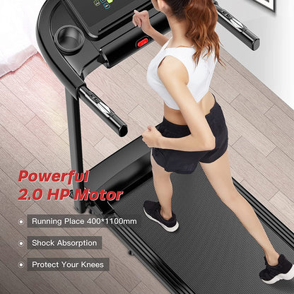 Dripex Treadmill Running Machine 1-12km/h with 3 Preset Sport Modes Holder