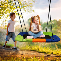 Dripex Nest Swing Children's Swing Tree Swing Seat Square Swing for Outdoor Backyard Garden, Oxford, Multicolor, Up to 150 kg, Long 115cm, Width 75cm