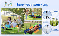 Dripex Nest Swing Children's Swing Tree Swing Seat Square Swing for Outdoor Backyard Garden, Oxford, Multicolor, Up to 150 kg, Long 115cm, Width 75cm