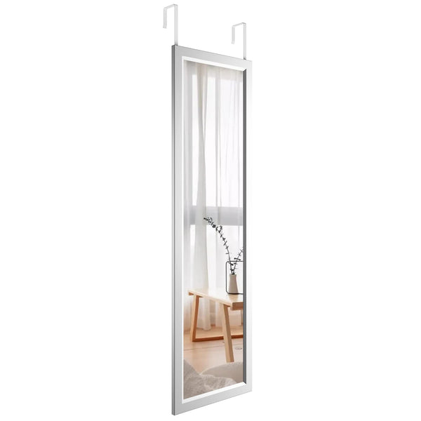 Dripex Over Door Mirror Full Length, 110 x 33cm Wall Mounted Mirror Door Hung Mirror for Bathroom/Bedroom/Wardrobe - Toughened Glass, Black