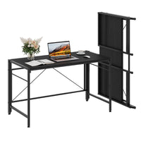 Dripex 110 x 50cm Folding Desk Foldable Computer Desk, Space-Saving Writing Table with Metal Frame, Home Office Workstation for Study, Bedroom and Gaming, Easy Assembly
