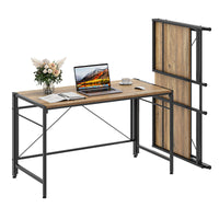 Dripex 110 x 50cm Folding Desk Foldable Computer Desk, Space-Saving Writing Table with Metal Frame, Home Office Workstation for Study, Bedroom and Gaming, Easy Assembly