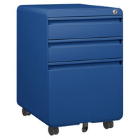 Dripex 3 Drawer Lockable Filing Cabinet, Metal Mobile File Cabinet on Wheels, Under Desk Office Storage for A4, Letter & Legal Files, Anti-Tilt, Pre-Assembled Body