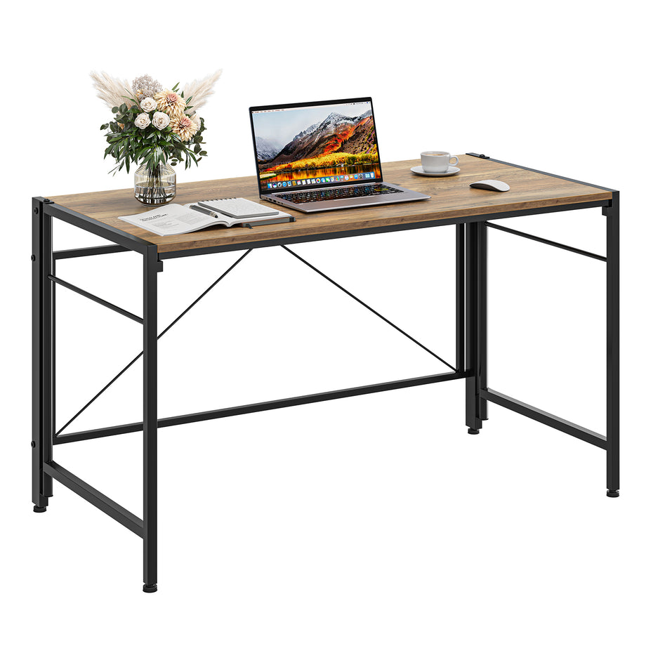Dripex 110 x 50cm Folding Desk Foldable Computer Desk, Space-Saving Writing Table with Metal Frame, Home Office Workstation for Study, Bedroom and Gaming, Easy Assembly