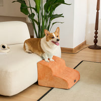 Dripex Curved Dog Stairs for Beds Couches, 2/3-Step Dog Steps with Durable Non-Slip Fabric Cover, Dog Slope Stairs for Small Dogs, Cats or Pets Friendly