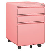 Dripex 3 Drawer Lockable Filing Cabinet, Metal Mobile File Cabinet on Wheels, Under Desk Office Storage for A4, Letter & Legal Files, Anti-Tilt, Pre-Assembled Body