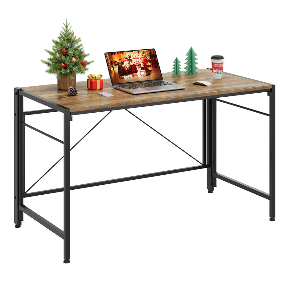 Dripex 110 x 50cm Folding Desk Foldable Computer Desk, Space-Saving Writing Table with Metal Frame, Home Office Workstation for Study, Bedroom and Gaming, Easy Assembly