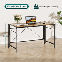 Dripex 110 x 50cm Folding Desk Foldable Computer Desk, Space-Saving Writing Table with Metal Frame, Home Office Workstation for Study, Bedroom and Gaming, Easy Assembly