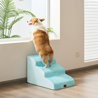 Dripex Curved Dog Stairs for Beds Couches, 2/3-Step Dog Steps with Durable Non-Slip Fabric Cover, Dog Slope Stairs for Small Dogs, Cats or Pets Friendly
