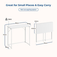 Dripex Folding Desk Foldable Small Computer Desk Writing Table for Small Place Easy Assembly