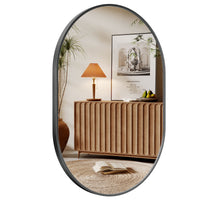 Dripex Oval Mirror, 70 x 50cm Wall Mounted Bathroom Mirror, Horizontal or Vertical Hanging Wall Mirror for Living Room, Bedroom, Entryway