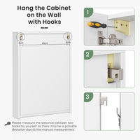 Dripex Single Door Bathroom Mirror Cabinet, Wall Mounted Storage Cupboard with Mirror, Cabinet with Adjustable Shelf
