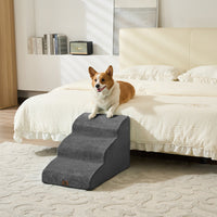 Dripex Curved Dog Stairs for Beds Couches, 2/3-Step Dog Steps with Durable Non-Slip Fabric Cover, Dog Slope Stairs for Small Dogs, Cats or Pets Friendly