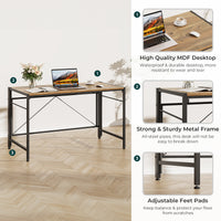 Dripex 110 x 50cm Folding Desk Foldable Computer Desk, Space-Saving Writing Table with Metal Frame, Home Office Workstation for Study, Bedroom and Gaming, Easy Assembly