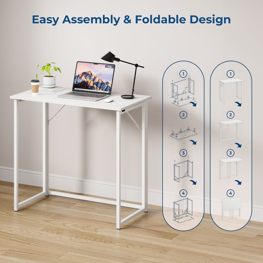 Dripex Folding Desk Foldable Small Computer Desk Writing Table for Small Place Easy Assembly