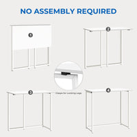 Dripex Compact Folding Desk No Assembly Required Computer Desk Folding Hobby Craft Table