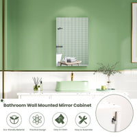 Dripex Single Door Bathroom Mirror Cabinet, Wall Mounted Storage Cupboard with Mirror, Cabinet with Adjustable Shelf