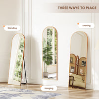 Dripex Arch/Rectangular Mirror Full Length, 160 x 50cm/150 x 40cm Full Body Floor Mirror with Stand, Standing/Leaning/Hanging for Living Room Bedroom