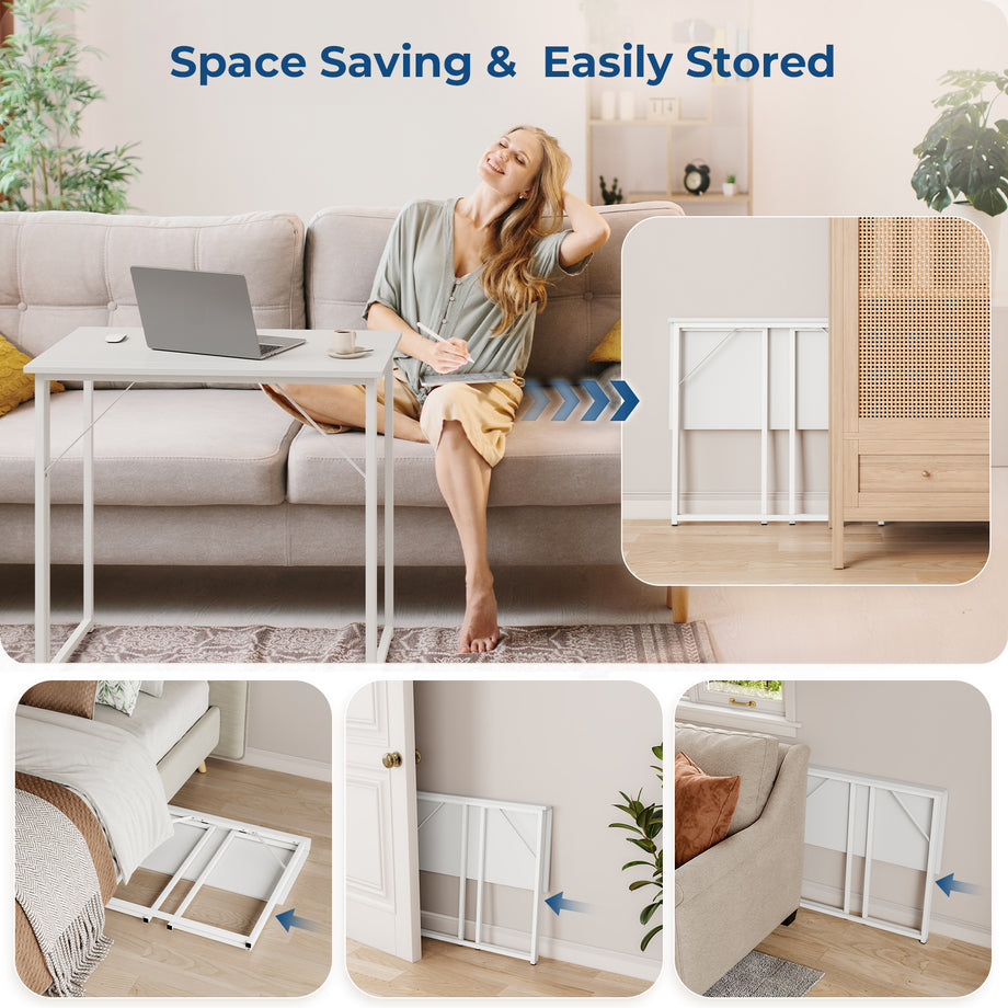 Dripex Folding Desk Foldable Small Computer Desk Writing Table for Small Place Easy Assembly