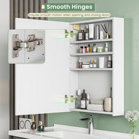 Dripex Single Door Bathroom Mirror Cabinet, Wall Mounted Storage Cupboard with Mirror, Cabinet with Adjustable Shelf