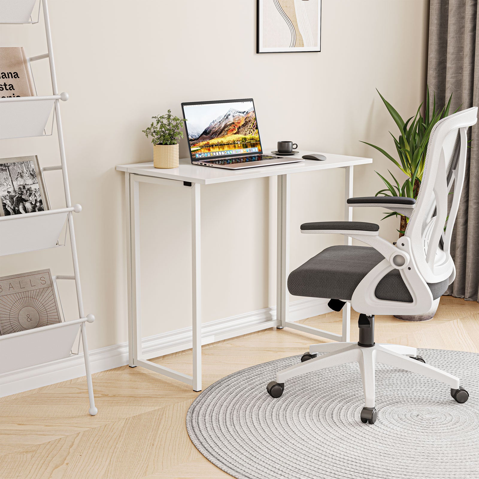 Compact Folding Desk No Assembly Required Computer Desk Folding Hobby Craft Table