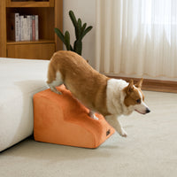 Dripex Curved Dog Stairs for Beds Couches, 2/3-Step Dog Steps with Durable Non-Slip Fabric Cover, Dog Slope Stairs for Small Dogs, Cats or Pets Friendly