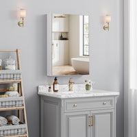 Dripex Single Door Bathroom Mirror Cabinet, Wall Mounted Storage Cupboard with Mirror, Cabinet with Adjustable Shelf