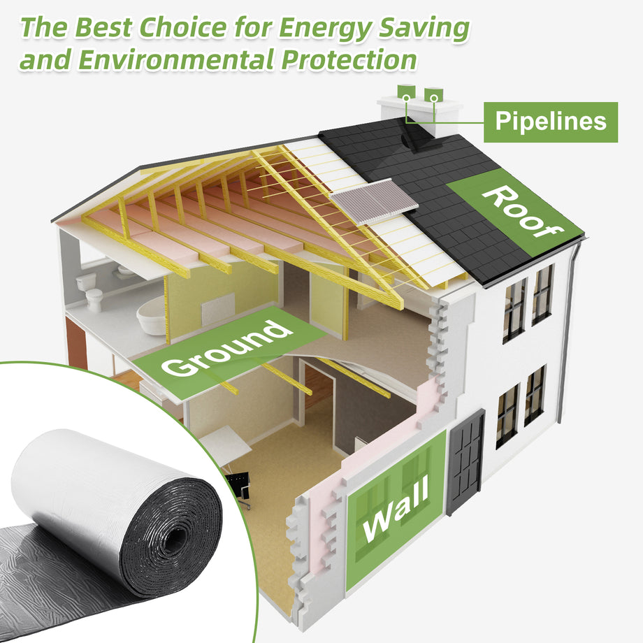 Dripex Self Adhesive Aluminium Foil Insulation Roll Thermal Insulation, Sound Deadening, Heat Reflective & Vapour Barrier, Fire & Moisture Resistant, Condensation Protection