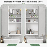 Dripex Single Door Bathroom Mirror Cabinet, Wall Mounted Storage Cupboard with Mirror, Cabinet with Adjustable Shelf