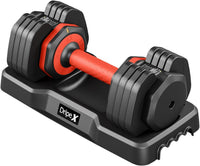 Dripex Adjustable Dumbbells 11kg/24.5kg Dumbbell Weights Pair for Men | Quick-Adjust Non-Slip Handle, Fast Weight Set for Saving Place, Home Gym Fitness Training, Safety Locking Mechanism