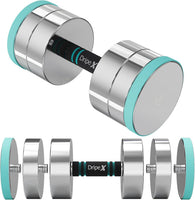 Dripex Steel Adjustable Dumbbells Set 2.5kg 5kg 7.5kg 10kg 15kg 25kg Dumbbells Pair Hand Weights with Foam Handle for Men Women Home Gym Fitness Dumbbell Training
