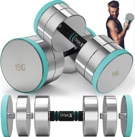 Dripex Steel Adjustable Dumbbells Set 2.5kg 5kg 7.5kg 10kg 15kg 25kg Dumbbells Pair Hand Weights with Foam Handle for Men Women Home Gym Fitness Dumbbell Training