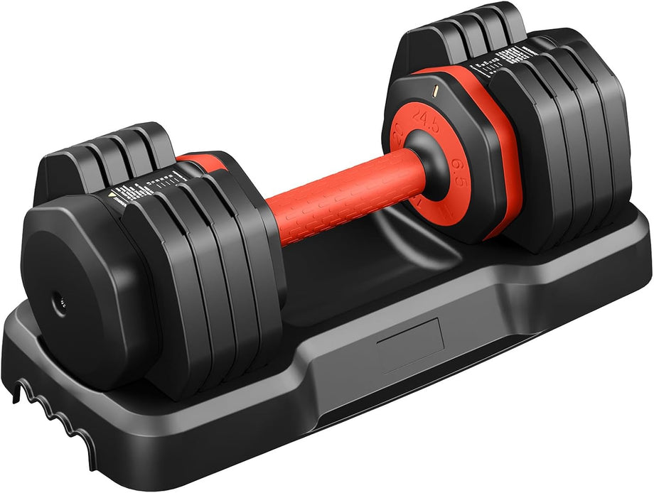 Dripex Adjustable Dumbbells 11kg/24.5kg Dumbbell Weights Pair for Men | Quick-Adjust Non-Slip Handle, Fast Weight Set for Saving Place, Home Gym Fitness Training, Safety Locking Mechanism