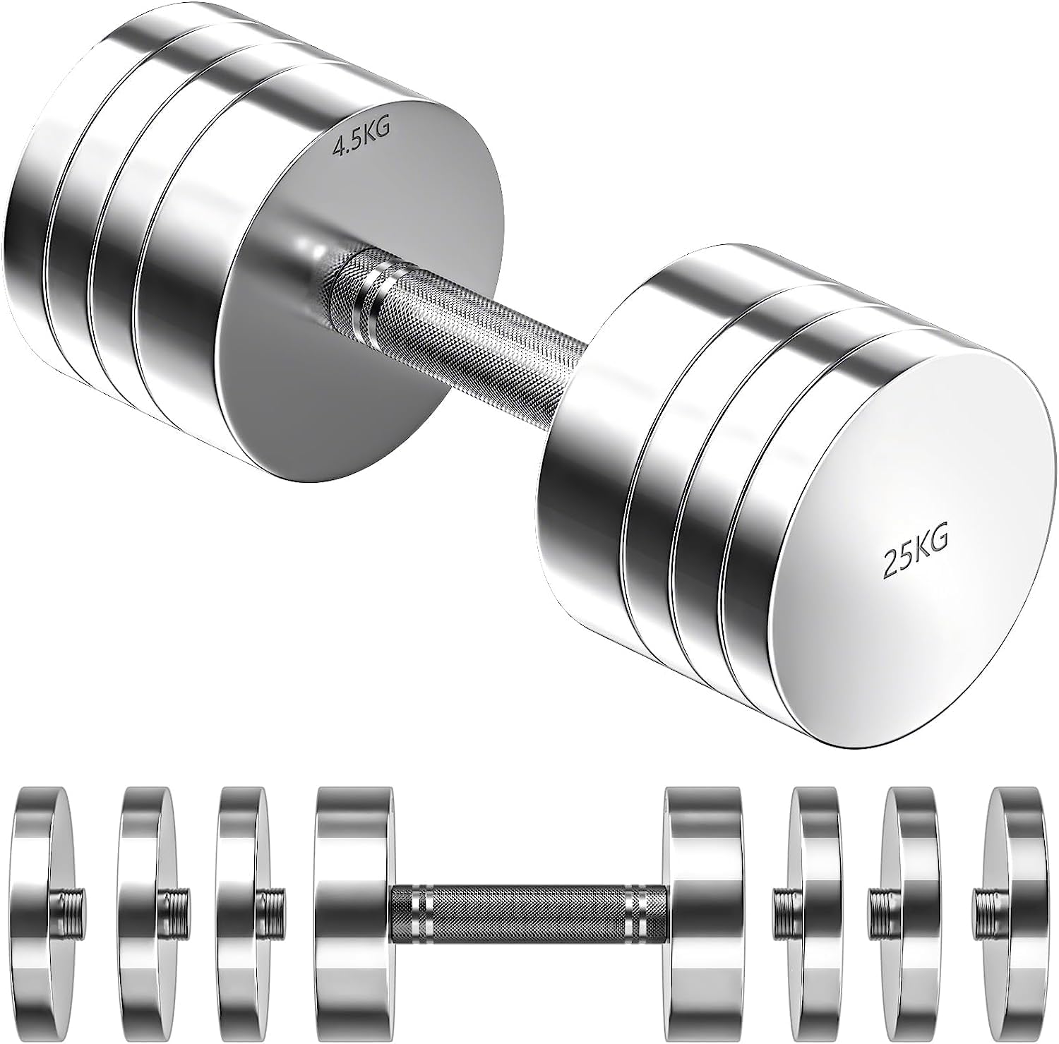 Steel Adjustable Dumbbells Set 50kg Dumbbells Pair Hand Weights Foam Handle Home Gym Fitness Dumbbell Training
