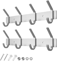 Dripex Coat Hook Rack Wall Mounted 304 Stainless Steel Hanger Heavy Duty Clothes Hat Holder (3/4 Hooks)