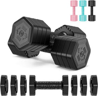 Dripex Women Weights Dumbbells Set 2.5kg 5kg 7.5kg Adjustable Dumbbell Pair | Weight Set for Women Men 4-in-1, Anti-Roll Design, Sold as a Pair, Non-Slip Handle, Home Gym Workout