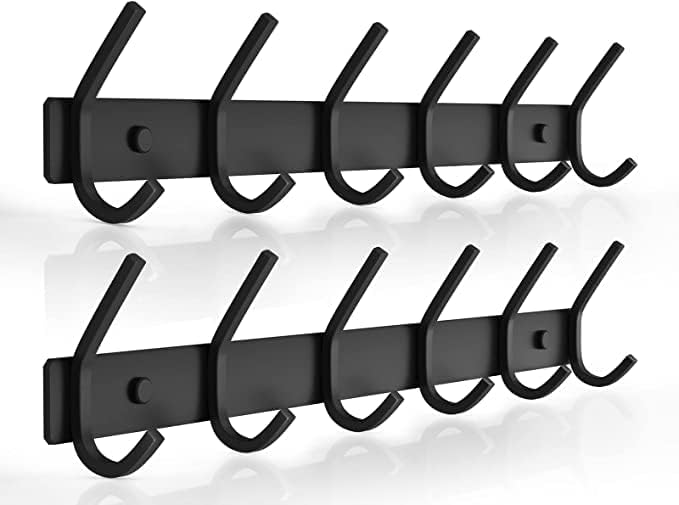 Dripex Coat Hook Rack Wall Mounted 304 Stainless Steel Hanger Heavy Duty Clothes Hat Holder (6 Hooks/8 Hooks)