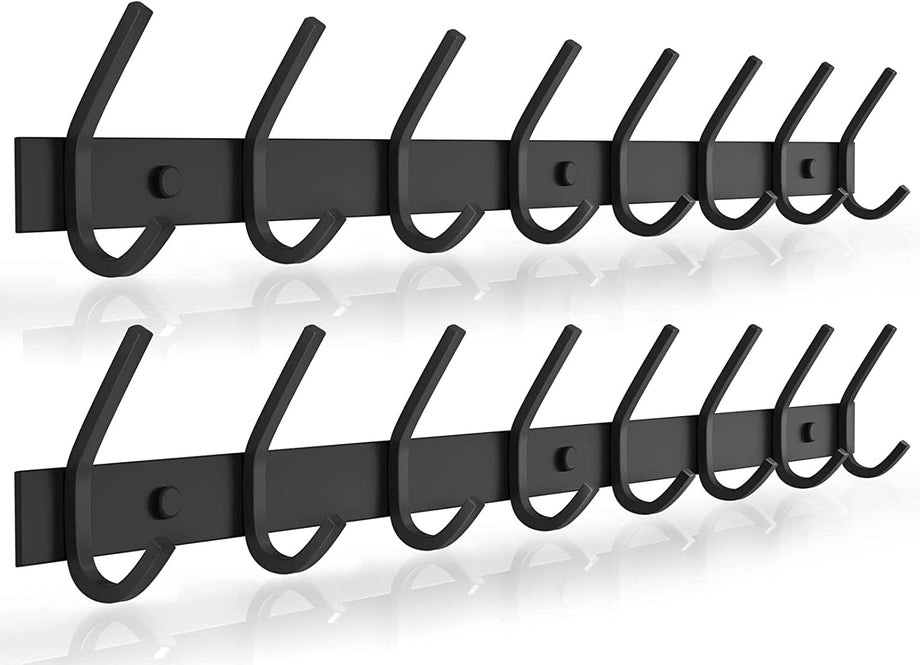 Dripex Coat Hook Rack Wall Mounted 304 Stainless Steel Hanger Heavy Duty Clothes Hat Holder (6 Hooks/8 Hooks)