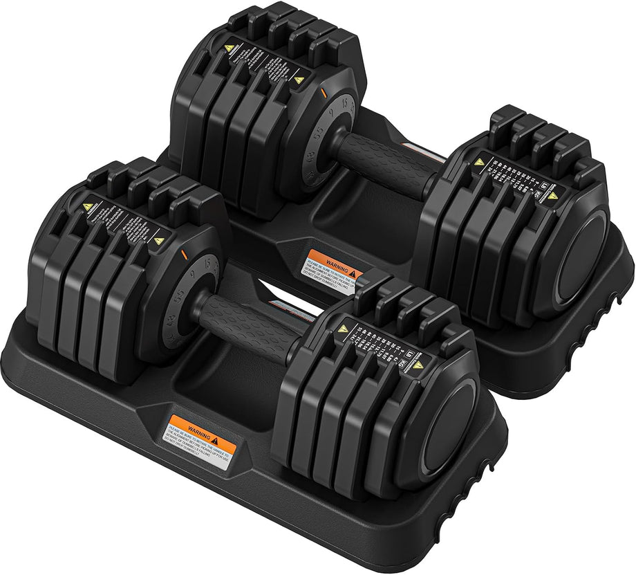 Dripex Adjustable Dumbbells 55lbs Dumbbell Weights Pair for Men | Quick-Adjust Non-Slip Handle, Fast Weight Set for Saving Place, Home Gym Fitness Training, Safety Locking Mechanism