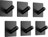 Dripex Self Adhesive Hooks - Set of 2/4/6, Stainless Steel - Strong Sticky Hooks for Hanging Towels, Bathroom Towel Hooks, Tea Towel Hooks, Stick on Hooks