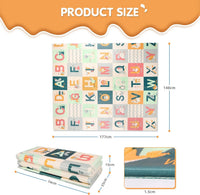 Dripex 177 × 148cm Baby Play Mat, Large Foam Crawling Playmat, Foldable Reversible Waterproof Non Toxic Portable Floor Mat with Letters and Numbers for Baby